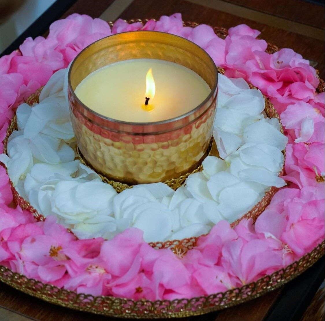 Candle and petals