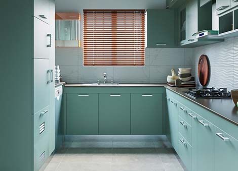 U shaped modular kitchen in Kochi