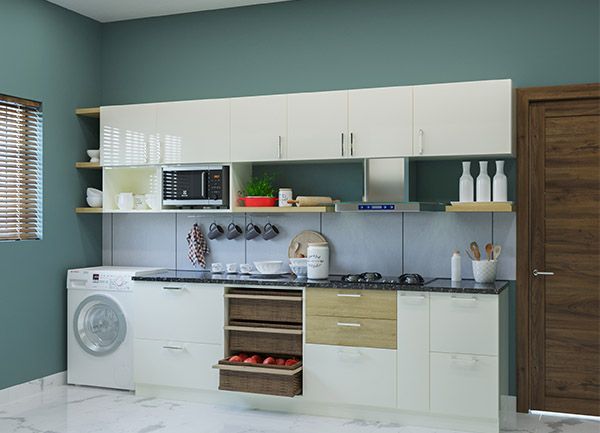 straight shape modular kitchen in Kochi, Kerala