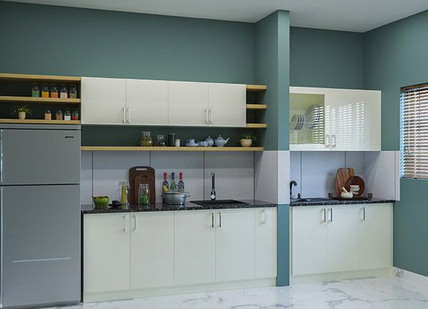 straight shaped modular kitchen Kochi, Kerala by lemon